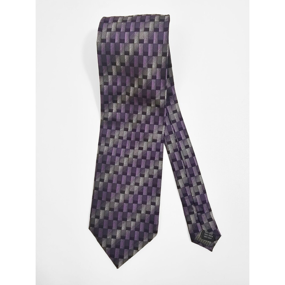 Valerio Garati Handmade Purple Gray Vintage 90s Y2K Silk Tie